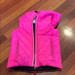 Ivivva pink & black hooded girls vest